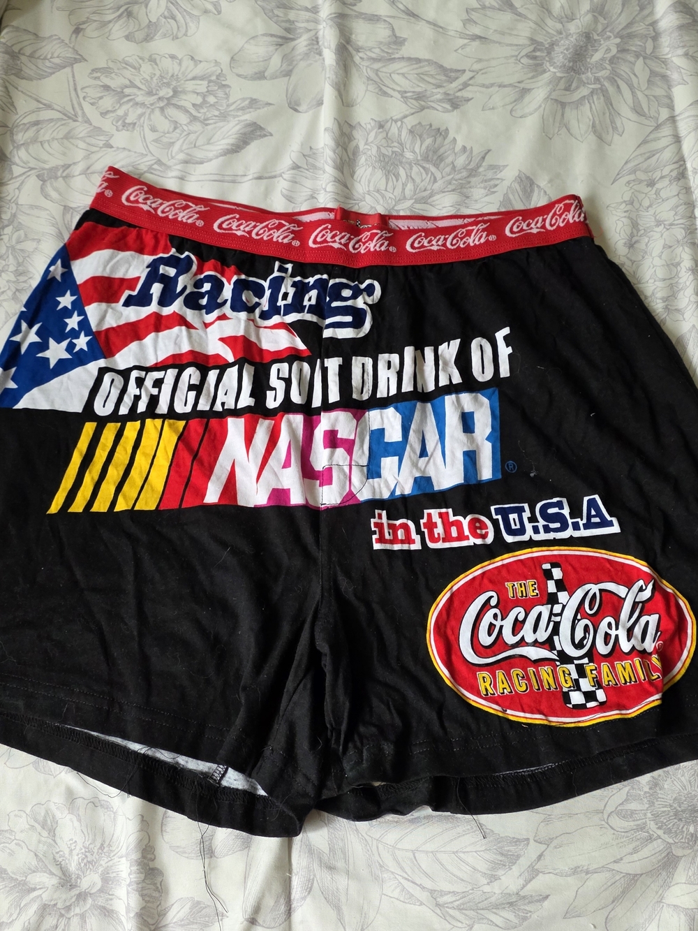 Coca Cola NASCAR Black Graphic Men’s Shorts